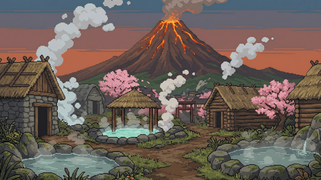 温泉カピバラの背景